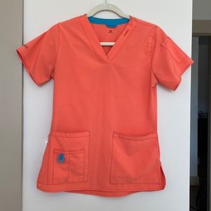 Carhartt salmon scrub top